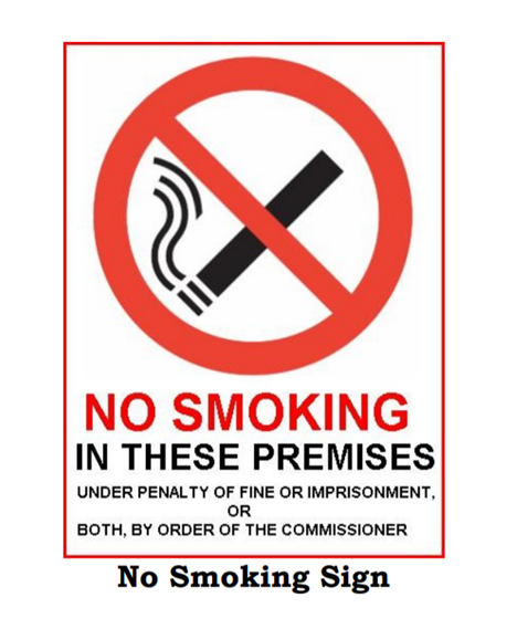  No Smoking Anywhere on Premises Sign w/symbol Smokers Rules Size Options 