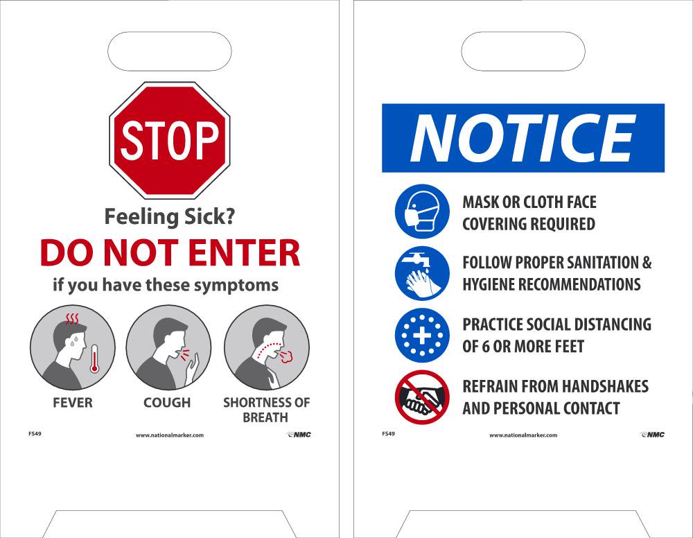 Feeling Sick Do Not Enter Dbl Sided Floor Sign Safety Supplies Unlimited