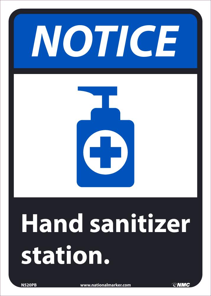 NOTICE HAND SANITIZER STATION SIGN Safety Supplies Unlimited
